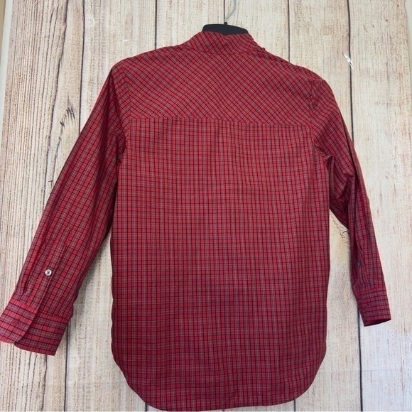 J.Crew Jeweled Button Popover Tunic Red and Black Checkered Tartan Plaid size 2 - Picture 3 of 13